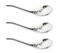 TOYANDONA 3Pcs Stainless Steel Spherification Spoon Culinary Plating Spoon Spherification Bar Spoon Salad Fruit Slotted Spoon for Kitchen