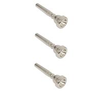 TOYANDONA 3pcs Trumpet Mouthpiece Silver Plated Copper Accessory for High Register Trumpet Professional Grade Instrument Replacement for Beginners and Advanced Players