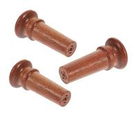 TOYANDONA 3pcs Violin Tail Endpin Pegs Replacement in Red Date Wood with Fish Eye for 4/4 and 4/3 Violins Suitable for Orchestral String Instruments
