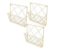 TOYANDONA 3pcs Wall Mounted File Rack with Three Separate Compartments, Iron Mesh Construction, Efficient Sorting for Mail and Newspapers, Easy Non-drill Setup, for Study Room or Home Use