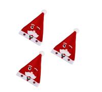 TOYANDONA 3pcs Winking Santa Claus Christmas Hat Fabric Red 28x38 Cm