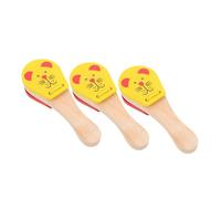 TOYANDONA 3pcs Wooden Castanets for Lightweight Ergonomic Percussion Musical for Early Education Sound Exploration and Fine Motor Skill Development