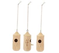 TOYANDONA 3pcs Wooden Hummingbird Nests Outdoor Hanging Bird Adornment Durable Breathable Design for Garden Decor for Small Bird Resting Roosting