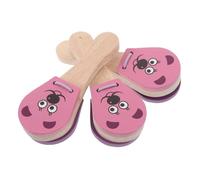 TOYANDONA 3pcs Wooden Percussion Animal Castanets for Easy Grip Lightweight Music Instrument Early Learning Rhythm Development