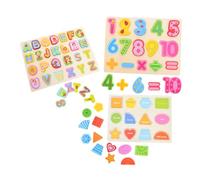 TOYANDONA 3pcs Wooden Puzzle Early Education Learning Math Wood Arabic Numbers Wooden Number Puzzles Boards Educational Prop Reusable Boards