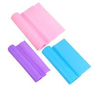 TOYANDONA 3pcs Yoga Stretch Belt Elastic Exercise Bands for Fitness Training Durable Resistance Strap for Flexibility Stretching Pink Purple Blue