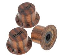 TOYANDONA 3pcs Zebra Wood Guitar Knobs 2t1v Tone and Volume Control Replacement Set for Electric Guitar Acoustic Bass Instrument Accessories