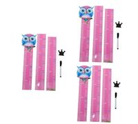TOYANDONA 3sets Creative Cartoon Animals Height Measurement Sticker for Boy Girl Wall Chart for Nursery Bedroom Decor Removable Growth Chart Owl Design