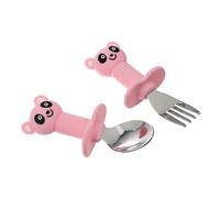 TOYANDONA 3sets Stainless Steel Learning Fork and Spoon Set and Feeding Tools for Newborns and Cartoon Design for Easy Transition to Solid Foods