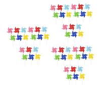 TOYANDONA 3sets Windmill Birthday Cake Toppers Eva Material Party Cake Decorations 18pcs*3