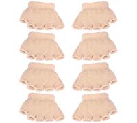 TOYANDONA 4 Pair Women’s Five Toe Peep Toe Socks Forefoot Support Pad Elastic Breathable Cotton No Show Half Socks for Ladies Casual and Summer Wear Khaki