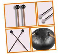 TOYANDONA 4 Pairs Rubber Head Drum Mallets with Wooden Handles Lightweight Portable Music Instrument Mallets for Marimba Xylophone Chime and Bell Playing Accessories