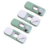TOYANDONA 4 Pcs Baby Proofing Latch Safety Cabinet Locks with 360 Degree Rotation Button Design, Green Abs Material, Easy Installation for Drawers and Water Dispensers, Childproof