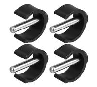 TOYANDONA 4 Pcs C-Shape Clamp Buckle Set for Crutches and Toilet Stools, Black Plastic and Iron Material with Antislip Traction and Universal Compatibility, Suitable for 25mm and 28mm Tubes,