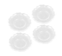 TOYANDONA 4 Pcs Clear Glass Tea Saucer Plates with Smooth Polished Edges Traditional Round Design for Coffee Mugs Snack Serving Dessert Tray Suitable for Home Restaurant Tea House Use