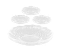 TOYANDONA 4 Pcs Clear Glass Tea Saucer Smooth Round Snack Plates for Tea Cups Coffee Desserts Minimalist Design Traditional Aesthetic Glass Tray for Home