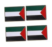 TOYANDONA 4 Pcs Palestine Flag Metal Pins Rust- Square Brooches Stylish Modern Design Decorative Lapel Accessories for Clothes Suits Backpacks