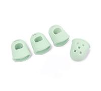 TOYANDONA 4-piece Large Silicone Finger Caps for Guitar Ukulele Mandolin Cyan Fingertip Protectors for Musicians