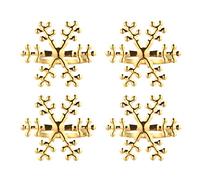 TOYANDONA 4 Pieces Snowflake Napkin Rings,Golden Snowflake Holder Rings Table Decorations for Christmas Holidays Weddings