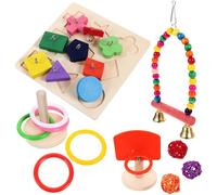 TOYANDONA 4 Sets Bird Training Set for Parrots and Birds to Satisfy Chewing Instinct and Strengthen Relationship Suitable for Cage Play and Interaction Random Random Color
