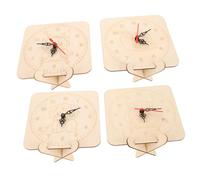 TOYANDONA 4 Sets DIY Wooden Blank Clock Kit for Precise Movement Creative Handcraft Material for Learning School Teaching Aid and Interactive Craft Includes Animal Designs Dragon Snail Owl