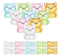 TOYANDONA 40 Pcs Luminous Mini Cat Figurines Miniature Lucky Cat Figurines Glow in The Dark Mini Animal Figures Tiny Figurine Statues Ornaments for Cake Topper