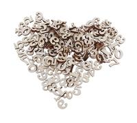 TOYANDONA 400pcs Natural Wooden Numbers Unfinished DIY Wood Chips for Crafts Scrapbooking Educational Math Learning Tool Family Fun Home Decoration