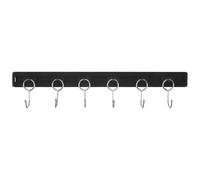 TOYANDONA 40Cm Black Slide Rail Pull-Out Wall Mounted Clothes Hanger Hooks, 6pcs Coat and Hat Display Rack for Scarves, Bathrobes, Sweaters, and Pants Storage in Closets and Bathrooms