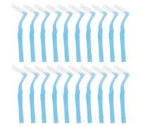 TOYANDONA 40pcs Interdental Brush L-Shaped Interdental Toothbrush Plastic Blue Ultra-Soft Bristles for Teeth and Wires, Orthodontic Cleaning for Braces Wearers Home Use