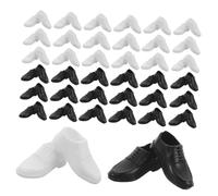TOYANDONA 40pcs Miniature Doll Shoes for Dolls White Black Prince Style Men Boots Plastic Mini House Accessories Simulation Shoe Models and Collectors