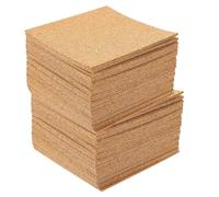 TOYANDONA 40pcs Self Adhesive Cork Squares Corkboard Tiles Khaki Square Reusable Soundproofing Sheets for Office Record Keeper and DIY Crafts