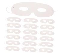 TOYANDONA 40pcs White Craft Paper Masks for Elastic Straps Half Face DIY Masks for Artistic Expression Halloween School Events and Family Bonding Activities