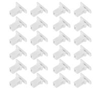 TOYANDONA 40pcs White Trash Can Replacement Buckles with Universal Compatibility and Easy Installation, Plastic and Metal Bin Lid Locks for Workplace and Public Areas