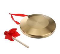 TOYANDONA 42cm Thickened Metal Handheld Gong with Mallet Traditional Chinese Percussion Instrument for Festival Celebration, Opera, Party Music and Cultural Performances