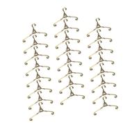 TOYANDONA 48pcs Mini Vintage Metal Doll Clothes Hangers Sturdy Wire Racks for Doll Wardrobe Organizer Space Saving Retro Style Accessories for Dollhouse Closet Display