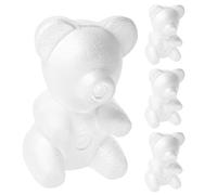 TOYANDONA 4Pcs 20Cm White Foam Bear Models DIY Floral Arrangement Mold for Crafts, Bear Shape Decorative Ornaments Suitable for Valentine’S Day and Home Decor