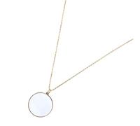 TOYANDONA 4pcs 5x Zinc Alloy Reading Magnifier Necklace for Newspaper and Library Use, Metal Optical Glass Lens Pendant with Long Chain, Steampunk Victorian Style Daily Carry Loupe