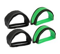 TOYANDONA 4Pcs Adjustable Bike Pedal Straps for Fixed Gear and Mountain Lightweight Footrest Straps with Buckles for Gym and Home Exercise in Black and Green
