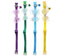 TOYANDONA 4pcs Adjustable Cat Collars with Comfortable Polypropylene Material, Cute Bow Tie and Bell Accessories, for Cats at Summer Parties and Gatherings