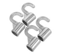 TOYANDONA 4pcs Aluminum Alloy Closet Rod Hooks Heavy Duty Metal Hanger Brackets for Wardrobe and Laundry Mounting Space Saver with Robust Support and Minimalist Design