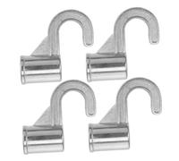 TOYANDONA 4pcs Aluminum Alloy Closet Rod Hooks No Drill Metal Hanging Brackets for Clothes Organizer Bedroom Laundry Wardrobe Space-Saving Minimalist Design