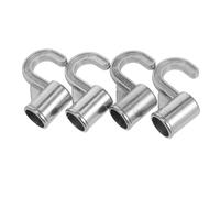 TOYANDONA 4pcs Aluminum Alloy Closet Rod Hooks Stable No-Drill Hanger Hooks for Heavy Clothes Space-Saving Metal Wardrobe Rod Hangers Versatile Bedroom and Laundry Organizer