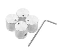 TOYANDONA 4pcs Aluminum Alloy Volume Knob, 17mmx17mm, Silver, For 6mm Shaft