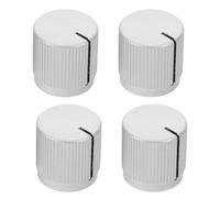 TOYANDONA 4pcs Aluminum Potentiometer Bass Guitar Control Knobs Flat Top Metal Volume Knobs 0.6x0.55inch Silver for Electric Guitar Studio Use