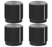 TOYANDONA 4pcs Aluminum Potentiometer Volume Control Knobs Black Flat Top Metal Bass Guitar Replacement Parts 0.6x0.55inch for Electric Guitars Home Studio Use