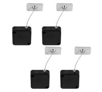 TOYANDONA 4pcs Anti-Theft Wire Lock Box Retractable Cable Lock Black Metal Plastic 1m with Latch and Square Iron Cap for Laptop Electronics Display Settings