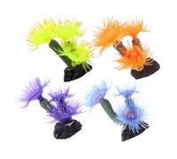TOYANDONA 4pcs Artificial Coral Reef Ornaments for Aquarium Faderesistant Resin Fish Tank Decorations Plastic Fake Coral Plants for Landscaping Fishfriendly