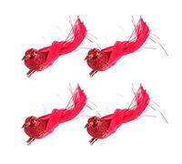 TOYANDONA 4PCS Artificial Red Cardinal Birds Clip- Christmas Cardinal Birds Clip for Christmas Tree Ornament Decorations Arts and Crafts 14cm