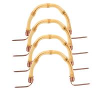 TOYANDONA 4pcs Bamboo Teapot Handles Replacement with Metal Support Retro Kettle Grip for Ceramic Glass and Purple Teapots Easy to Install Compact Design