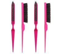 TOYANDONA 4PCS Barber Hairdressing Comb Set for Men and Women Three-Row Styling Hair Comb Brush in Rose Red Professional Salon Hair Styling Tool and Blow Drying